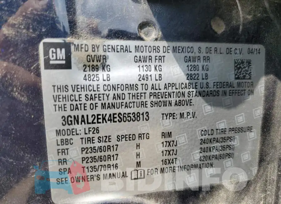 3GNAL2EK4ES653813 Photo# 12