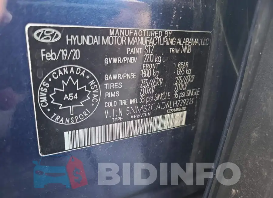5NMS2CAD6LH229213 Photo# 10