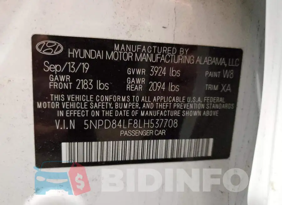 5NPD84LF8LH537708 Photo# 12