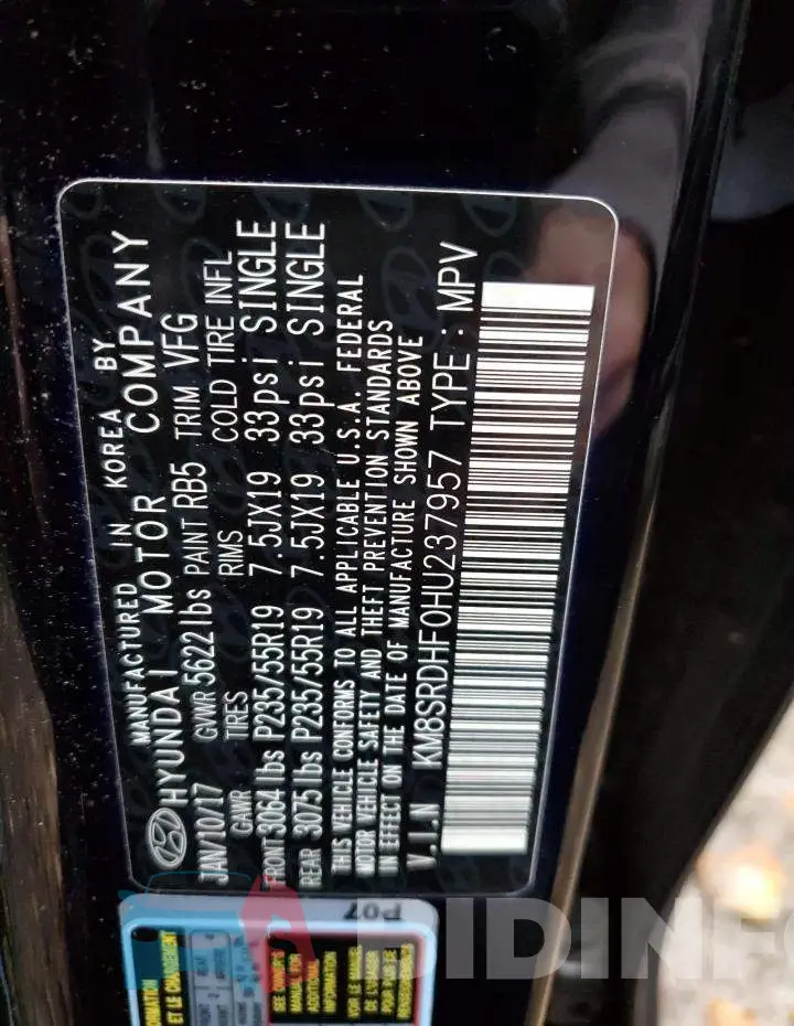 KM8SRDHF0HU237957 Photo# 14
