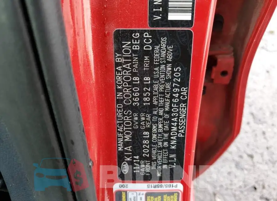 KNADM4A30F6497205 Photo# 12
