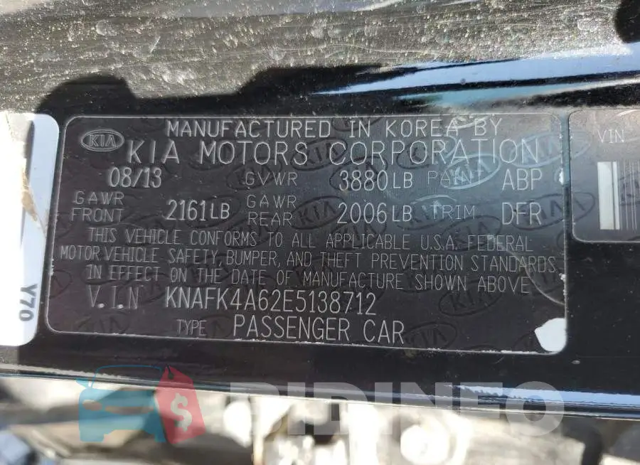 KNAFK4A62E5138712 Photo# 12