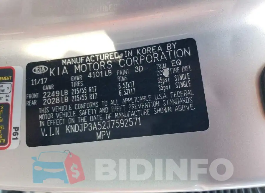 KNDJP3A52J7592571 Photo# 14