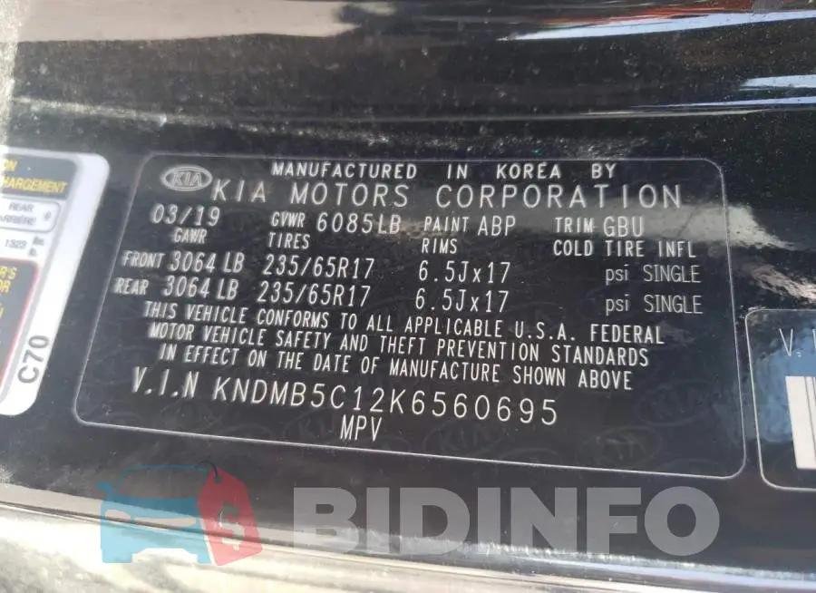 KNDMB5C12K6560695 Photo# 12