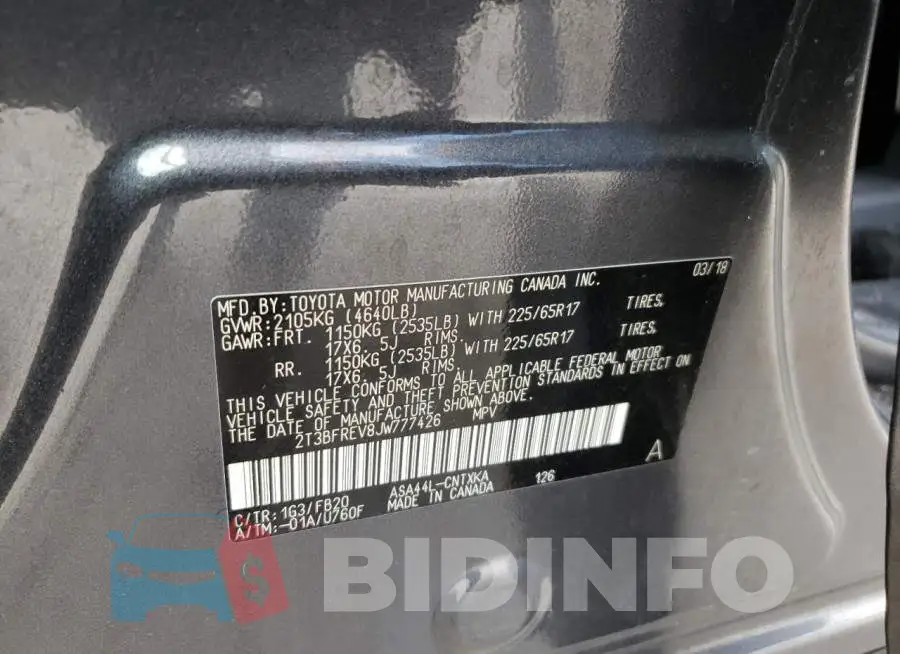 2T3BFREV8JW777426 Photo# 12