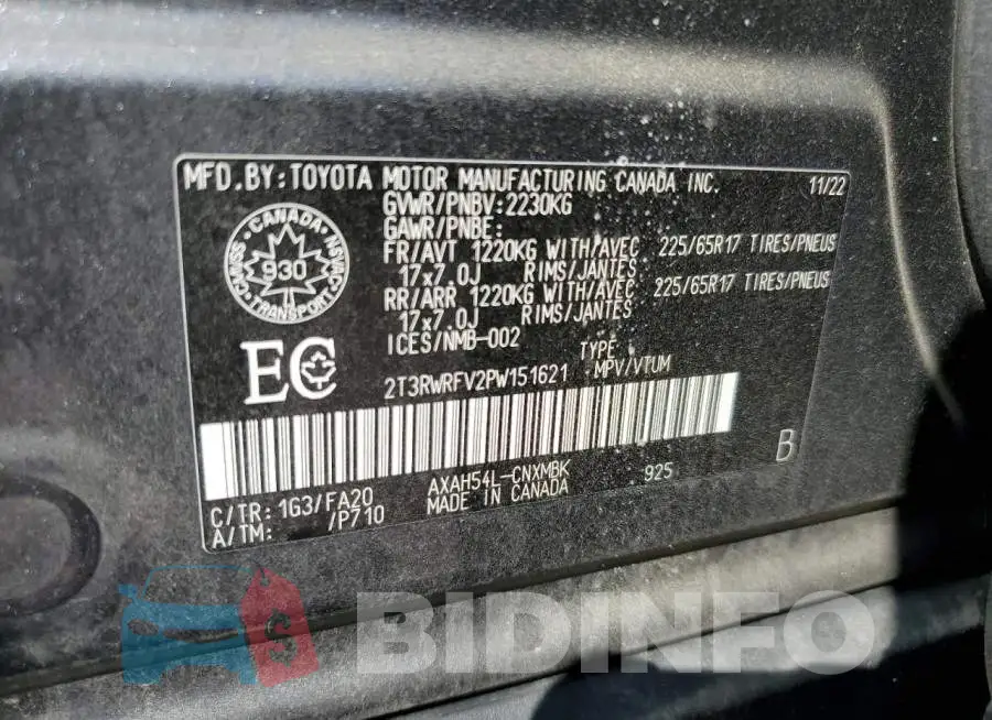 2T3RWRFV2PW151621 Photo# 14