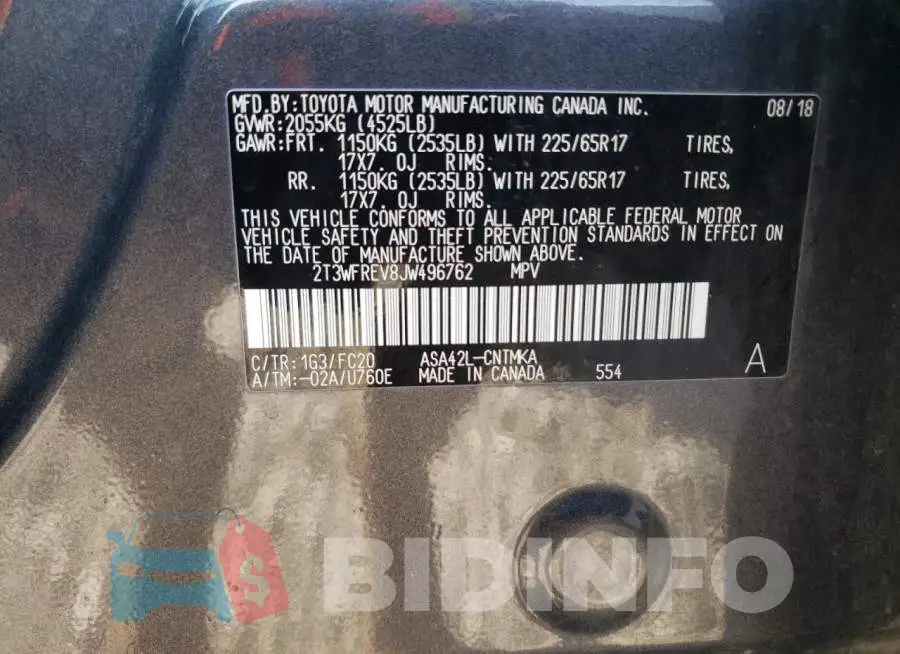 2T3WFREV8JW496762 Photo# 12