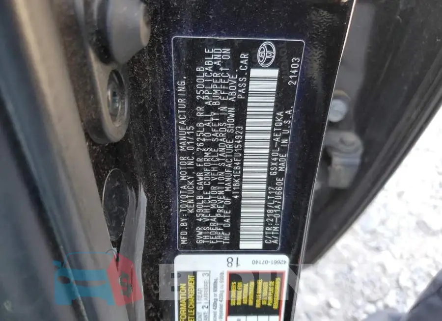 4T1BK1EB4FU154923 Photo# 13