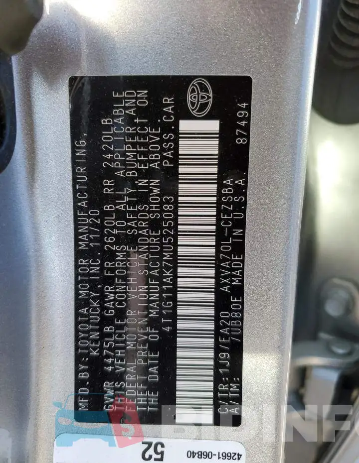 4T1G11AK7MU525083 Photo# 13
