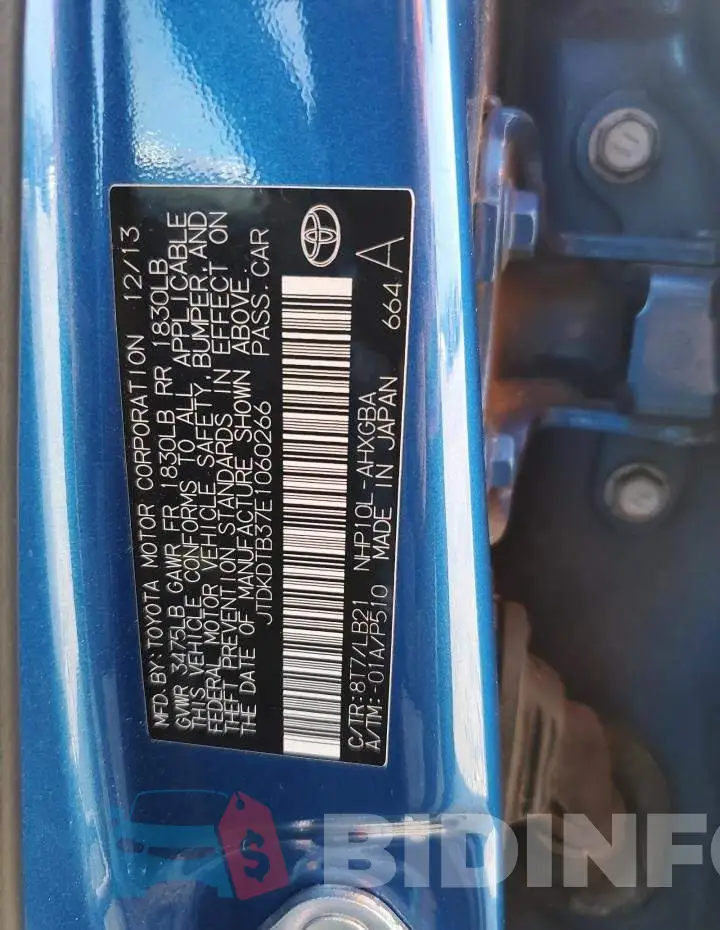 JTDKDTB37E1060266 Photo# 12