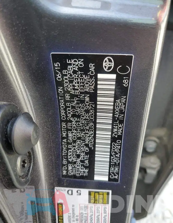 JTDZN3EU3FJ038721 Photo# 12