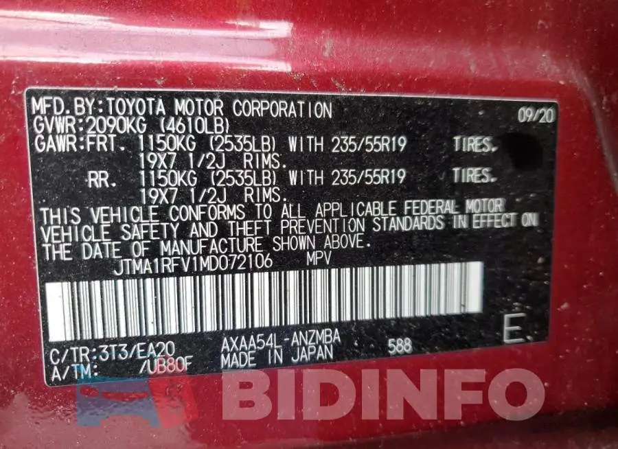 JTMA1RFV1MD072106 Photo# 14
