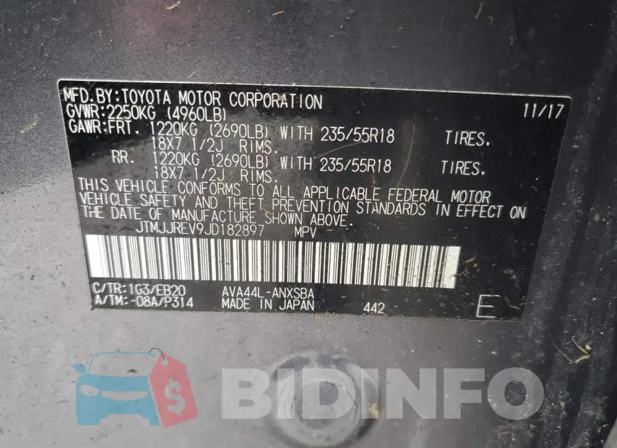 JTMJJREV9JD182897 Photo# 13