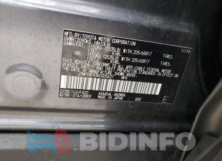 JTMP1RFV3KD005627 Photo# 13