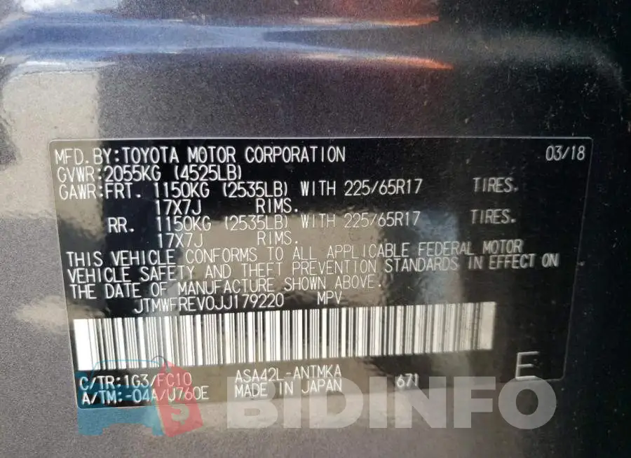 JTMWFREV0JJ179220 Photo# 13