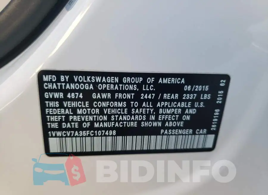 1VWCV7A35FC107498 Photo# 13