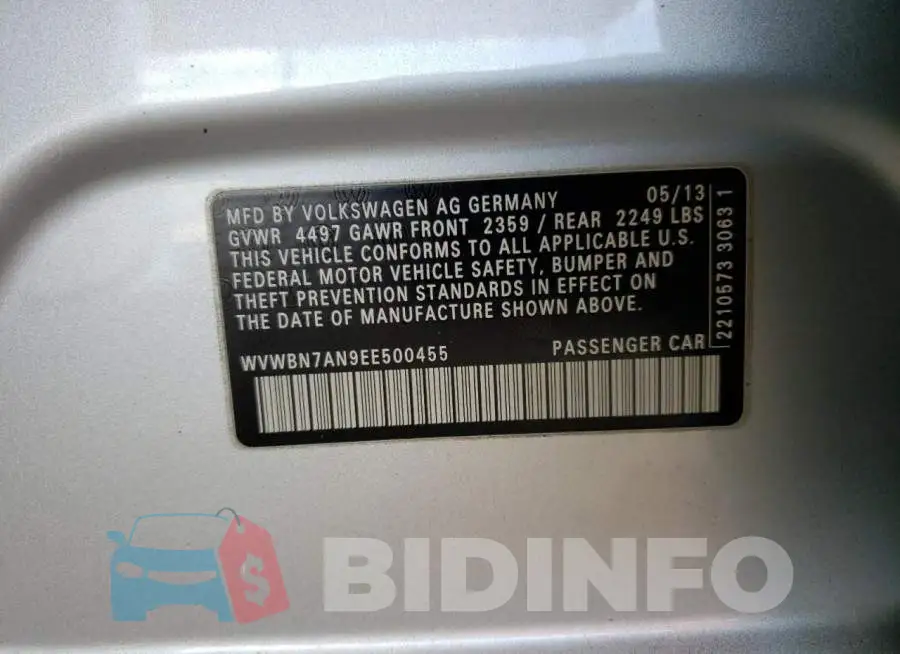 WVWBN7AN9EE500455 Photo# 12