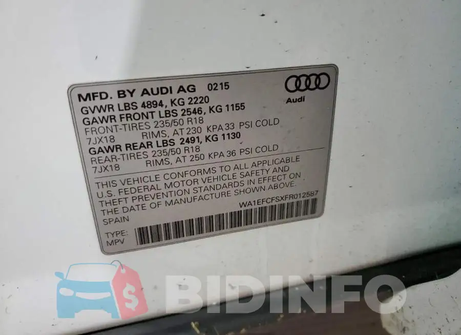 WA1EFCFSXFR012587 Photo# 14