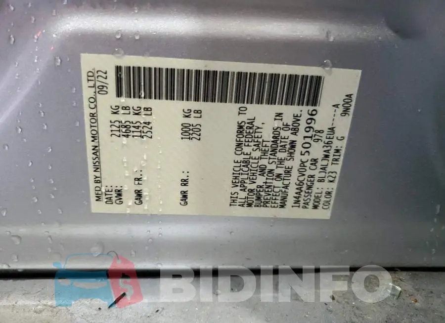 1N4AA6CV0PC501996 Photo# 12