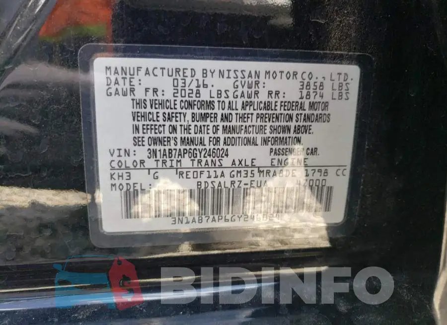 3N1AB7AP6GY246024 Photo# 12