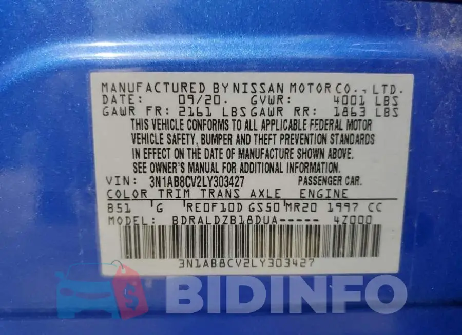 3N1AB8CV2LY303427 Photo# 12