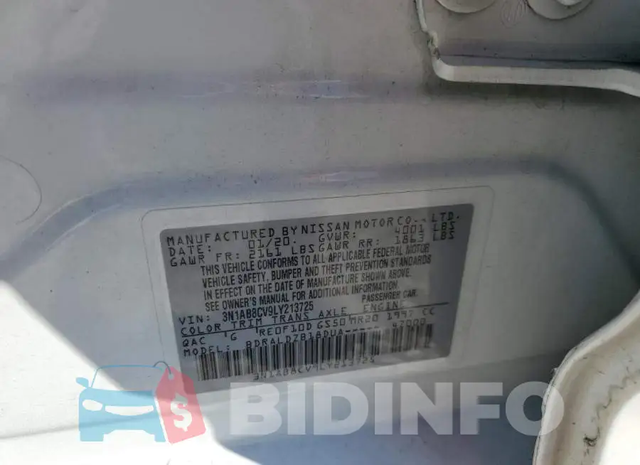 3N1AB8CV9LY213725 Photo# 12