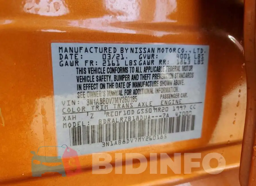 3N1AB8DV7MY260185 Photo# 12