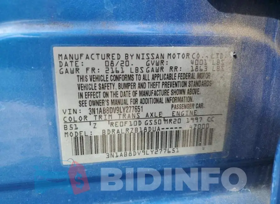 3N1AB8DV9LY277651 Photo# 12