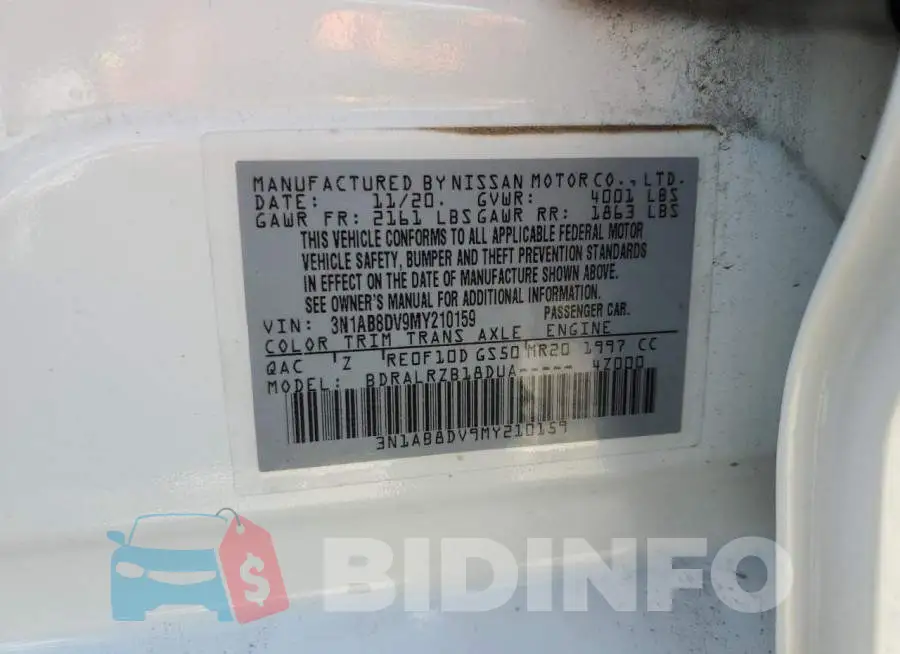 3N1AB8DV9MY210159 Photo# 12