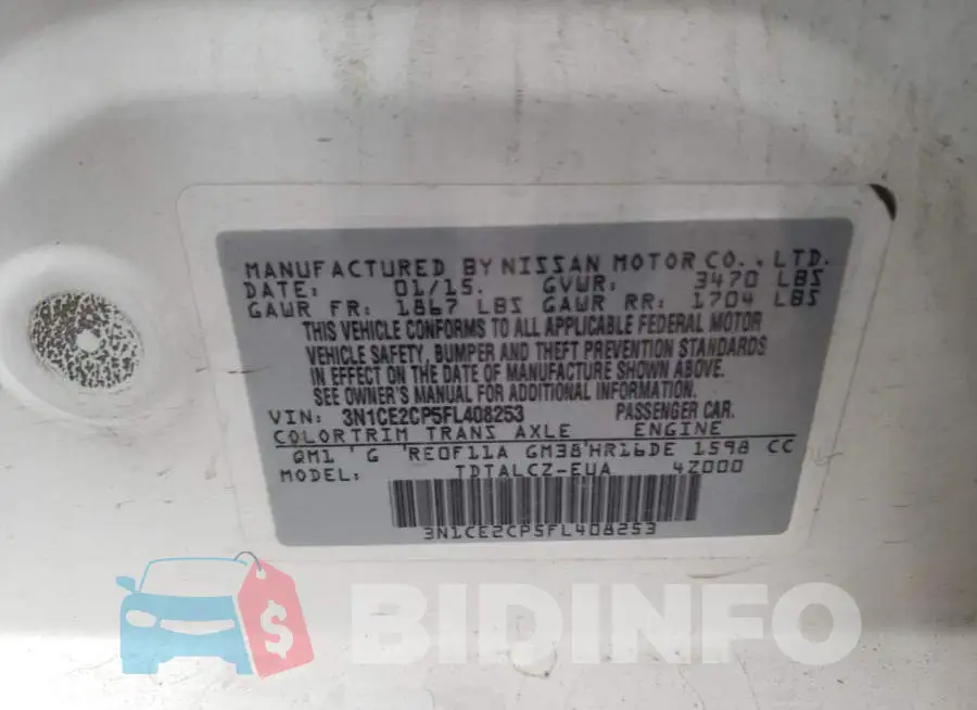 3N1CE2CP5FL408253 Photo# 12
