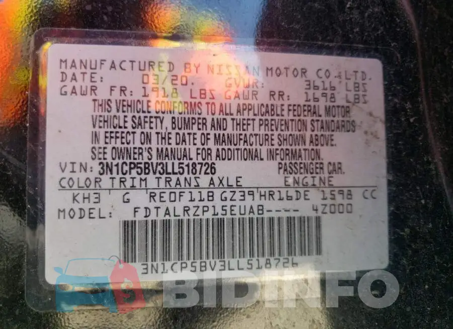 3N1CP5BV3LL518726 Photo# 12