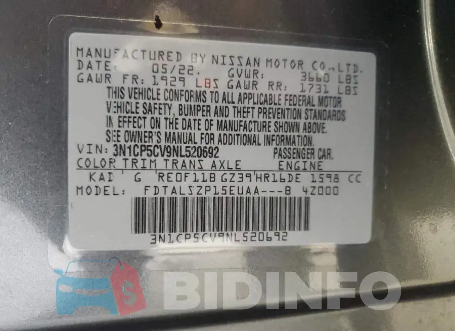 3N1CP5CV9NL520692 Photo# 13