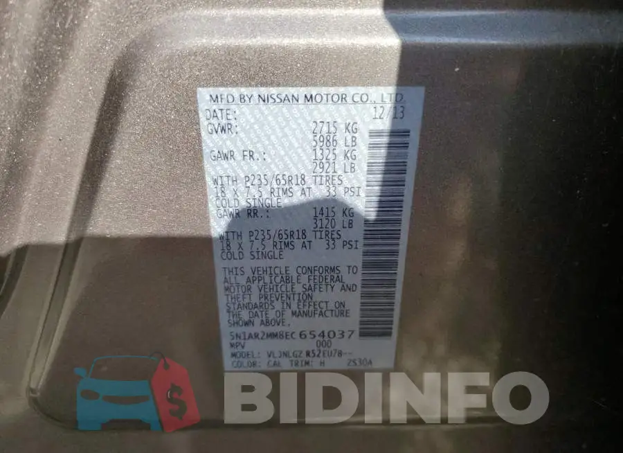 5N1AR2MM8EC654037 Photo# 12