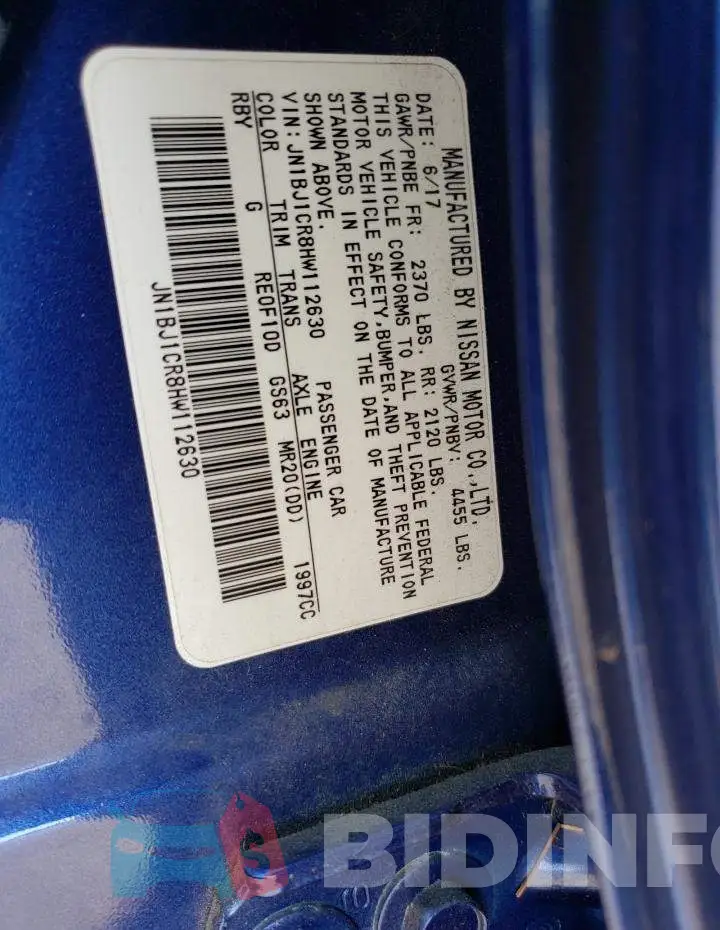 JN1BJ1CR8HW112630 Photo# 12