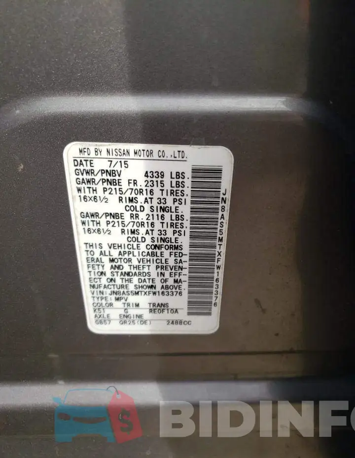 JN8AS5MTXFW163376 Photo# 12