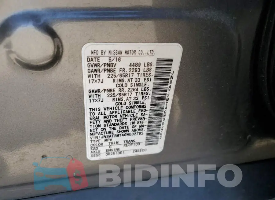 JN8AT2MT4GW002762 Photo# 12