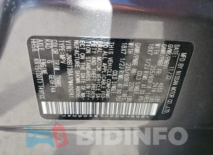 JN8BT3BA1PW409241 Photo# 13