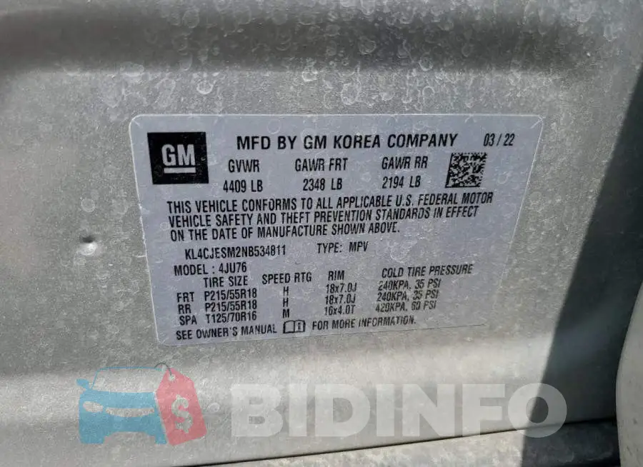 KL4CJESM2NB534811 Photo# 13