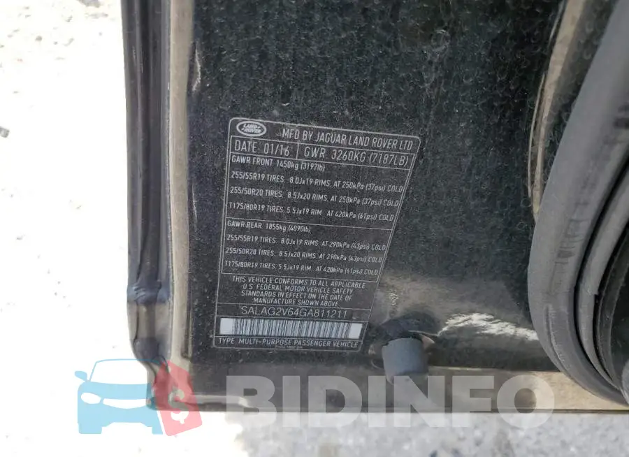 SALAG2V64GA811211 Photo# 12