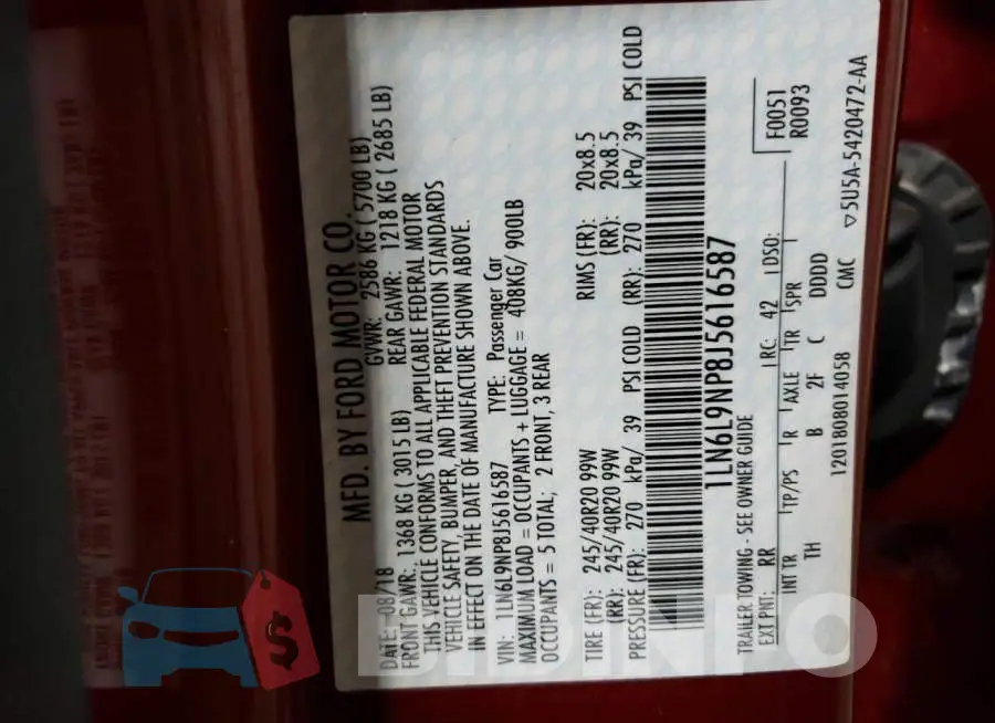 1LN6L9NP8J5616587 Photo# 13