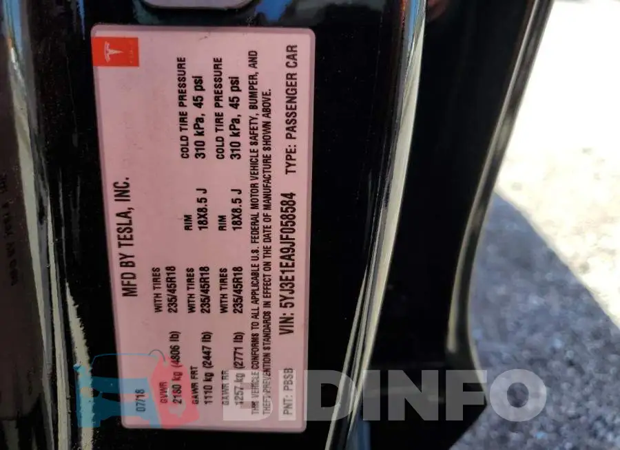 5YJ3E1EA9JF058584 Photo# 13