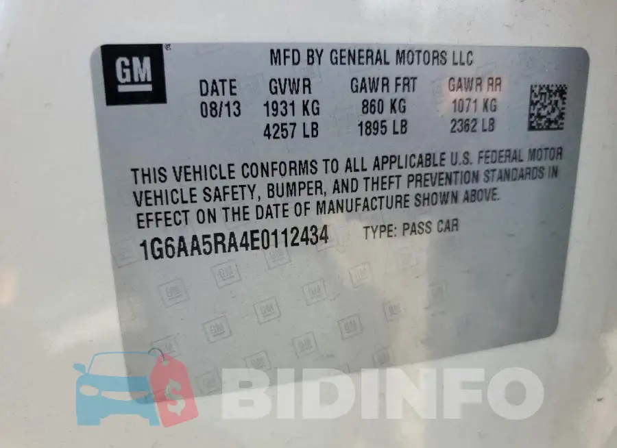 1G6AA5RA4E0112434 Photo# 12
