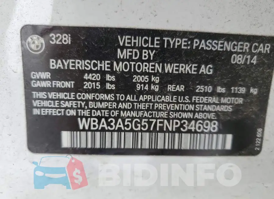 WBA3A5G57FNP34698 Photo# 12