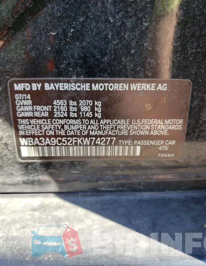 WBA3A9C52FKW74277 Photo# 12