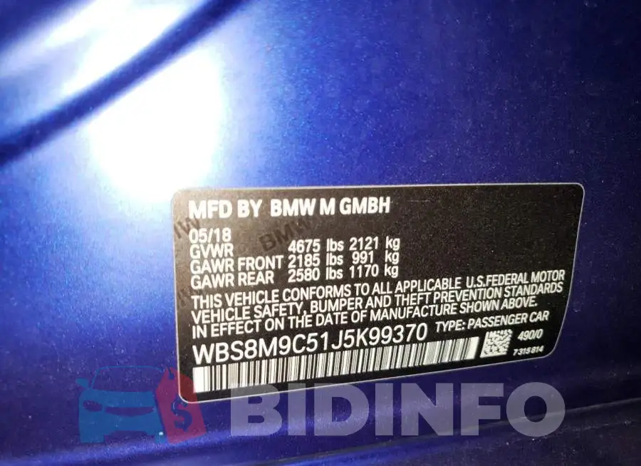WBS8M9C51J5K99370 Photo# 13