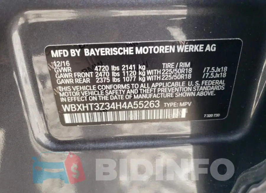 WBXHT3Z34H4A55263 Photo# 13