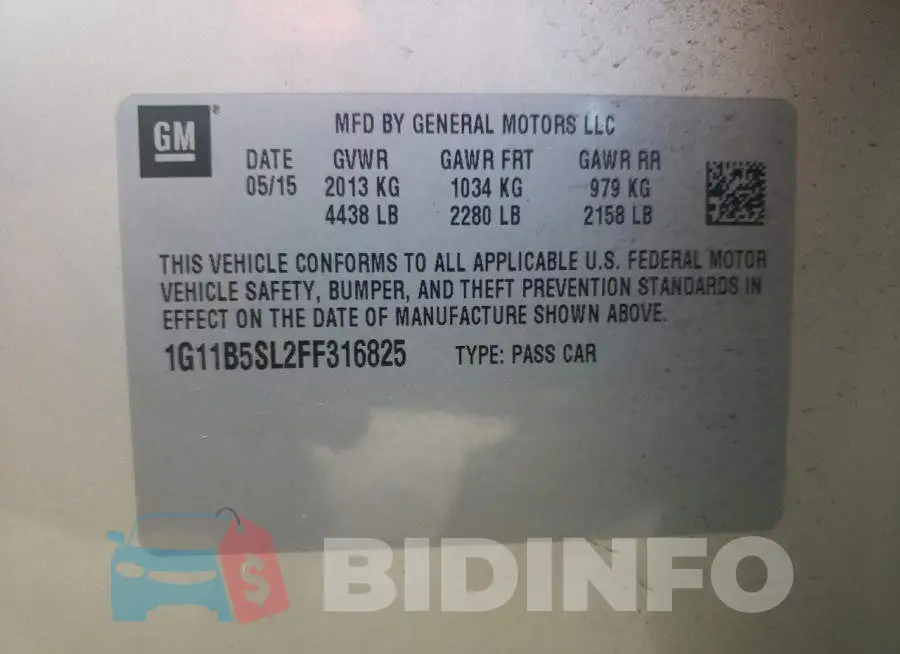 1G11B5SL2FF316825 Photo# 12
