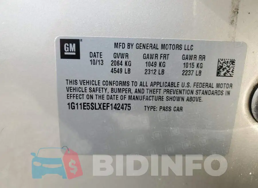 1G11E5SLXEF142475 Photo# 12