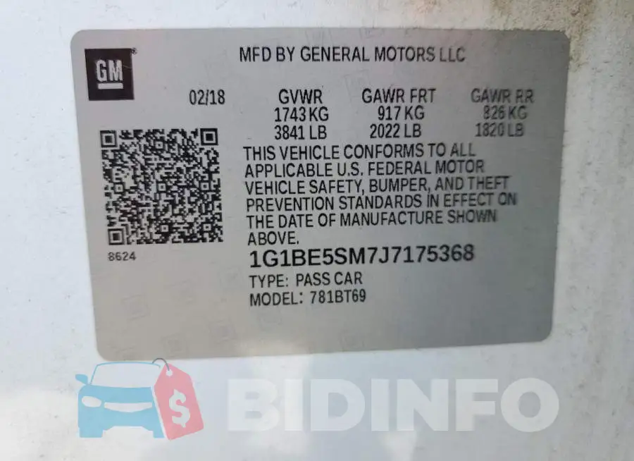 1G1BE5SM7J7175368 Photo# 12