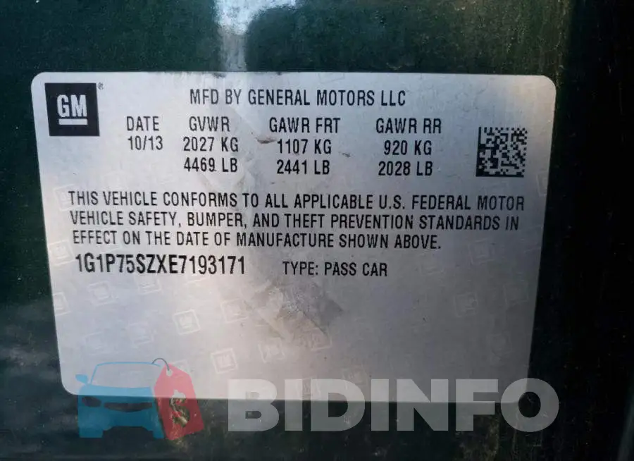 1G1P75SZXE7193171 Photo# 12